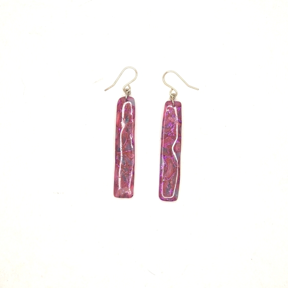 Purple Glitter Earrings - Picture 4 of 10
